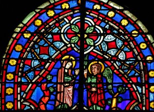 Window depicting the Annunciation to Anna by French School